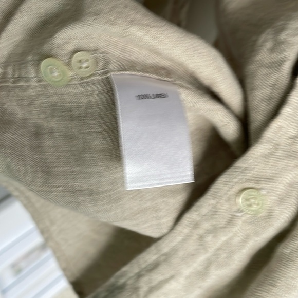 NWOT Linen Murano button-down long sleeve shirt in oatmeal color size L - Picture 6 of 8